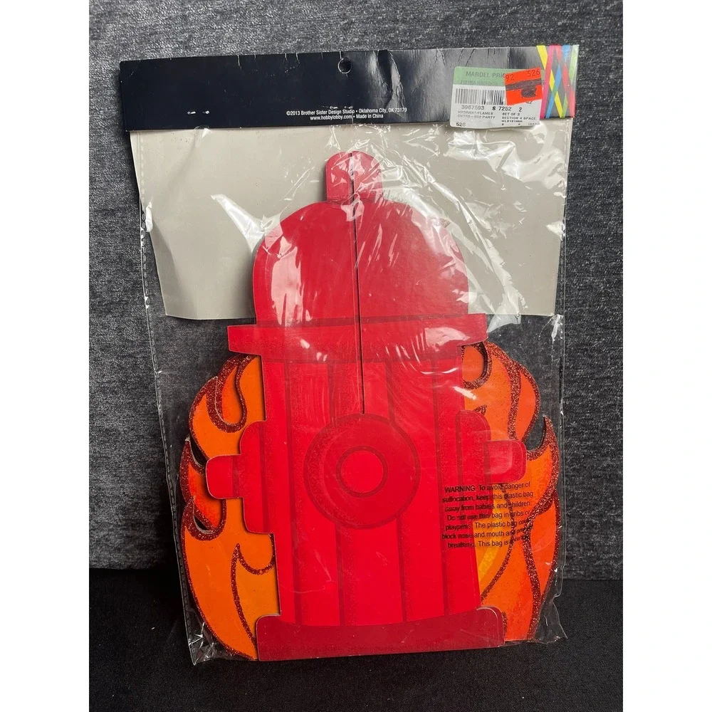Brother‎ Sister Design Studio Fire Hydrant and Flame 3D Table Decor 6 Piece Set